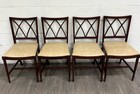 Vintage Hepplewhite Style Sheraton Revival Traditional Mahogany Dining Chairs