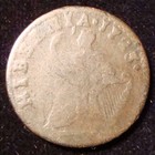 Rare 1723 William Wood Hibernia Colonial Copper Halfpenny Coin