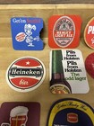 Vtg German european Beer Coaster mat Lot  18 Total  - Heineken  Stella A  Etc 