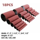 18 Pcs Spindle Sander Sanding Sleeves 80 120 240 Grit For Oscillating Sander