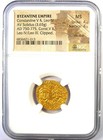 Constantine V   Leo Iv Av Solidus Gold Coin 750 Ad - Certified Ngc Ms  unc 