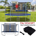 12ft-15ft Round Trampoline Enclosure Safety Net Replacement For 6 8 Poles Fence