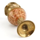 Vintage Small 5in Brass Vase Hand Etched Engraved Painted Handmade In India 