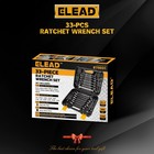 33-piece Combination Ratchet Wrench Set   Cr-v Steel   Sae   Metric Sizes   72-t