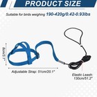 Adjustable Bird Harness Parrot Leash  M Size Nylon Bird Harness  Dark Blue