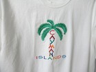 Cayman Islands White Embroidered Crew Neck Short Sleeve Cotton T-shirt  sz Xl 