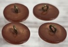  4  Vintage Mcm Brown Metal Center Shank Buttons
