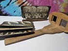 Beautiful Antique Wood Victorian 3-d Stereo Photo Viewer  Stereoptican  4 Cards