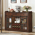 53  Farmhouse Sideboard Buffet Storage Cabinet Coffee Bar W  Wine Rack Drawers