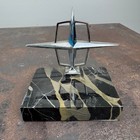 Vtg Lincoln Continental Hood Ornament W  Marble Base Advertising Paperweight