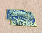 Nebraska State Flag Seal Map Shape Blue And Gold Tone Pinmart Lapel Pin