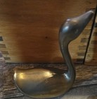 Vintage Set Of Solid Brass Swans Figurines Mid Century Set  5  Swans Ducks