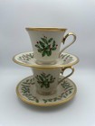 Lenox Christmas Teacup Saucer Holly Berry Gold Trim 6oz Holiday 24k Gold S 2 B9