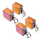 4x Square Amber red 51-led Turn Signal Pedestal Trailer Semi Truck Fender Lights