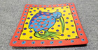 Splashy New Zealand Plate Platter Ceramic Hand Painted Kiwi Polka Dots 11 1 2 