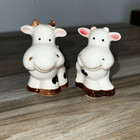Vintage Jouef Originals Cute Happy Cow Salt And Pepper Shakers White Black Sweet