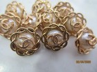 Chanel 10 Buttons   13mm    Gold Tone  Metal  Faux Pearl    This Is For 10