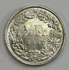 1957b Switzerland 1 2 Franc Silver Coin Km  23