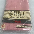 Vintage Fabric Napkins Usa Made By Ex-cell  two 17   x17     Rose