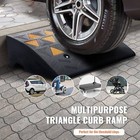 2x Heavy Duty Rubber Curb Ramp Driveway Ramp For Curb 49x37x15 5cm 15t Capacity
