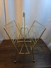 Vintage Brass Metal Magazine knitting Yarn  Towel Holder Stand Grandmacore 
