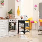 Bakers Rack With Power Outlet Black Coffee Station Cart Table On Wheels Micro   