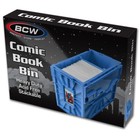  5  Bcw Comic Book Bin Heavy Duty Plastic Box Stackable Holds 150 Bagged Blue
