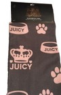 Juicy Couture Crown Logo Paws Dog Pet Towel Microfiber Gray pink 27x44    Nwt