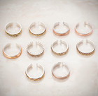 Vintage 925 Sterling Silver Elemental Fusion Toe Rings Collection Set Of 10