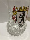 Vintage Berlin Germany Clear Glass Beer Mug Large Handle Heavy Souvenir Mancave