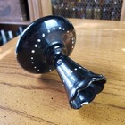 Bohemian Czech Art Glass Vase Open Pontil Hand Blown Black Glass Antique Vintage