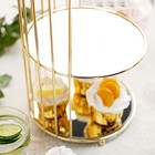 22  Gold 3 Tier Metal Mirror Glass Hanging Bird Cage Dessert Stand Decorations