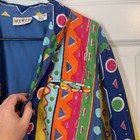 80s Geometric Vibrant Colorful Pattern Oversize Cotton Vintage Blazer  Euc