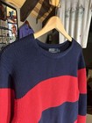 Polo Ralph Lauren Men s Navy Red Striped Knit Crewneck Pullover Sweater M