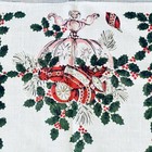 Vtg Christmas Ornament Linen Dish Tea Towel Nos Unused Holly Holiday