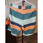 Patagonia Mens Striped Board Shorts Size 35 Teal Orange Sty86543 Surf Trunks