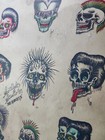 1983 Bob Roberts Traditional Vintage Tattoo Flash Sheet Punks Skulls Stray Cats