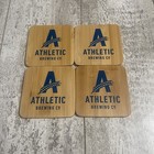 Athletic Brewing Co  Wooden Beer Coasters Set Of 4 In Bag 4  X 4 