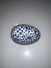 Ceramic Thai Box Case Egg Box Blue And White Made In Thailand