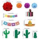 Mexican Fiesta Cake Topper Mexican Picado Banner Cactus Mexican Serape Ribbon   