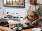Pre-seasoned Cast Iron Skillet 3 Piece Set 10  11 And 14 Inches Stovetop black
