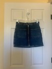 Reformation Jeans Anna Patch Pocket Denim Mini Skirt Size 26 Measures 28 Euc