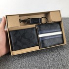 Men s 3 In 1 Wallet Boxed Gift Set In Signature Canvas Black brown grey