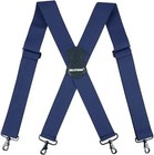 Men s Heavy Duty X Back Suspenders 2 Inch Wide With 4 Snap Hook Clips
