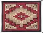 Antique Native American Indian Art Boho Ganado Navajo Wool Rug Two Grey Hill Rug