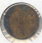 Canada 1943 Tombac Canadian Five Cent Victory Nickel 5c Exact Coin