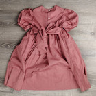 Vintage Monday   s Child Girls Dress Pink Puff Sleeve Bow Back Made In Usa Size 6x