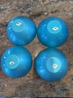 Set Of 4 Vtg  Mcm Emalox Norway Peacock Blue Enamel Aluminum 6 Inch Bowls