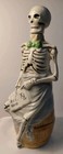 Vtg Skeleton Waiter Sitting On A Barrel Decanter Signed By Edith Gorman