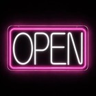 Open Sign Neon Light  17  X 9 3  Led Open Sign For Business Rose Red   White